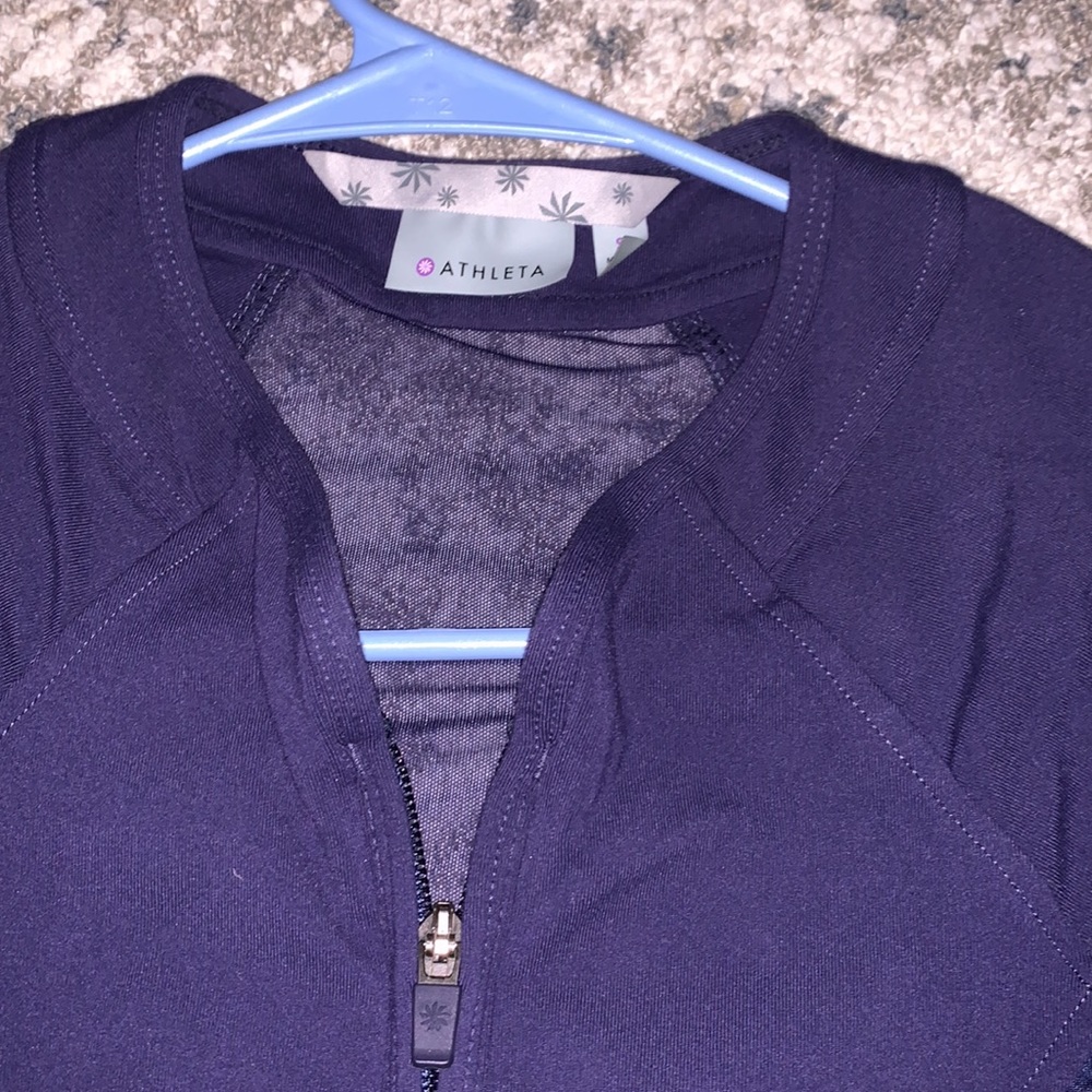 Athleta Dark Blue & Green Mesh Full Tilt Zip up Jacket Small - Picture 8 of 10
